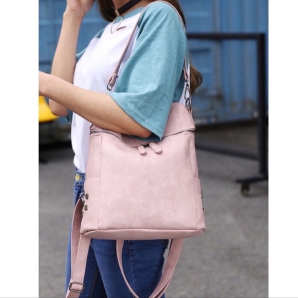 Faux Leather Mini Backpack Available in Grey! - Picture 3 of 5